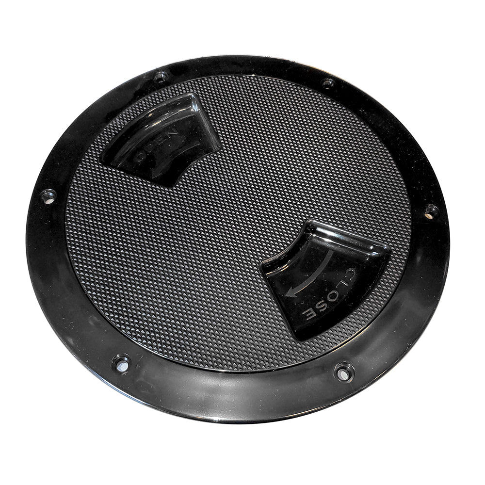 Sea-Dog Quarter-Turn Textured Deck Plate w/Internal Collar - Black - 5&quot; [336357-1]