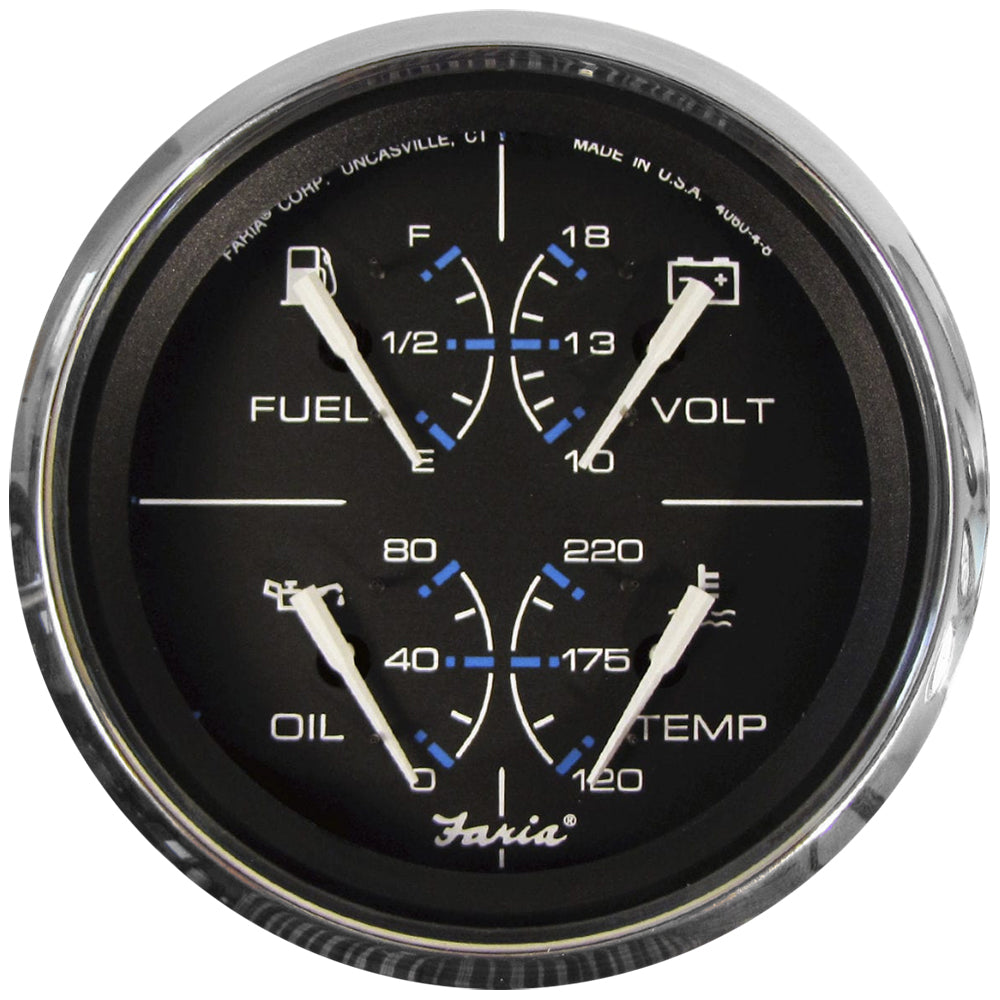 Faria Chesapeake Black 4&quot; Multifunction Gauge [33751]