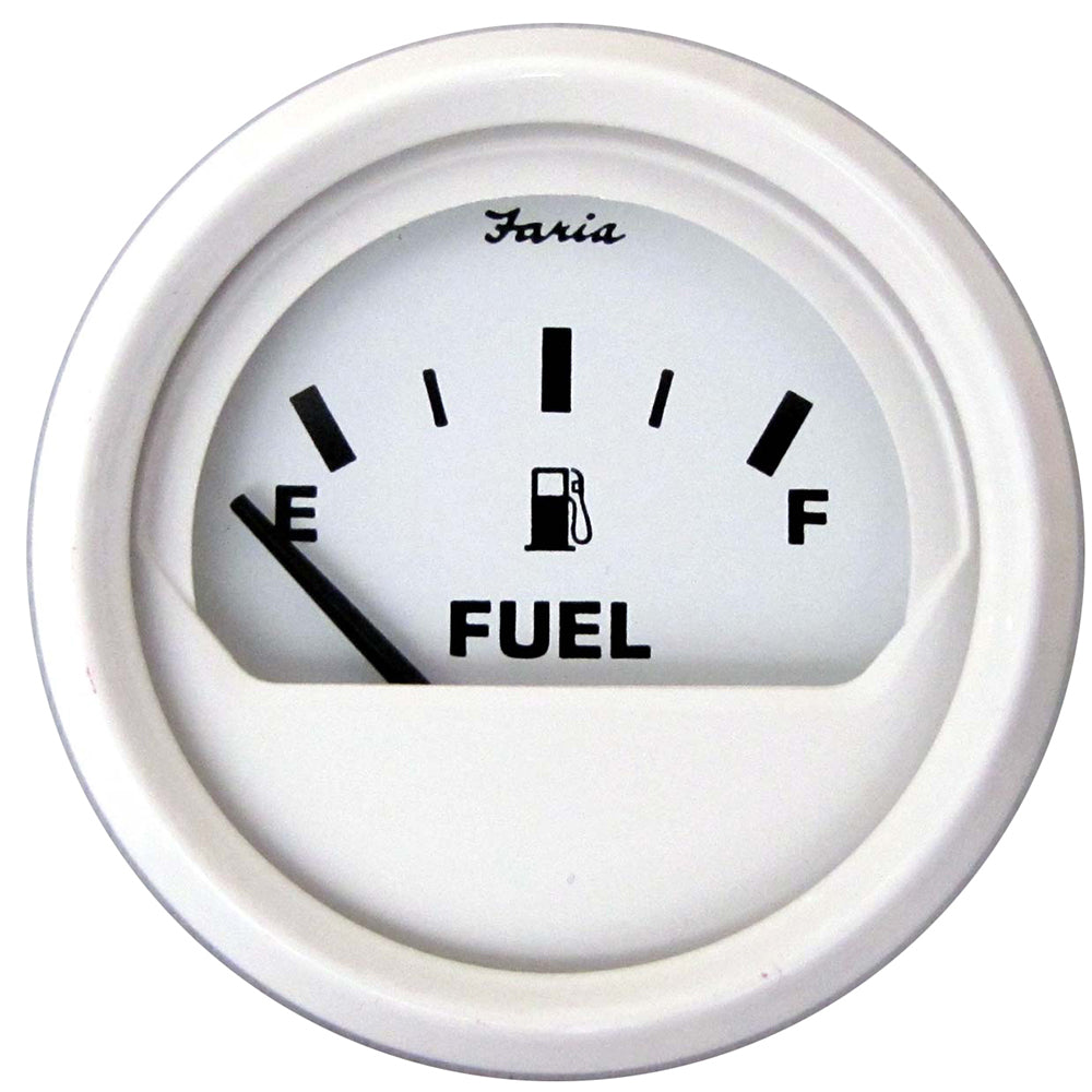 Faria Dress White 2&quot; Fuel Level Gauge (Metric) [13117]