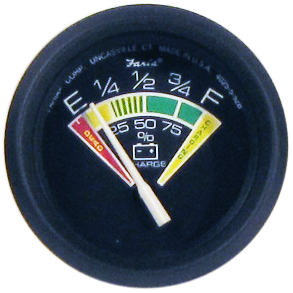 Faria Euro Black 2&quot; Battery Condition Indicator (E to F) [12823]