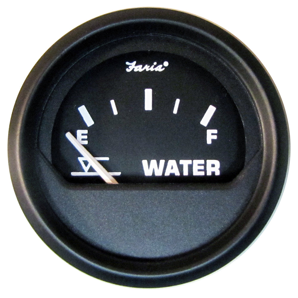 Faria Euro Black 2&quot; Tank Level Gauge - Potable Water [12830]