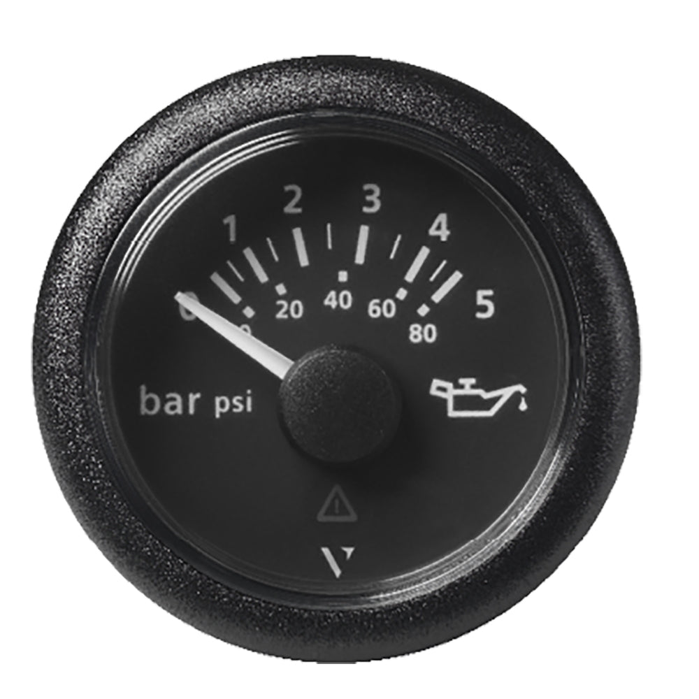 Veratron 52 MM (2-1/16&quot;) ViewLine Oil Pressure Gauge 5 Bar/80 PSI - Black Dial  Round Bezel [A2C59514123]