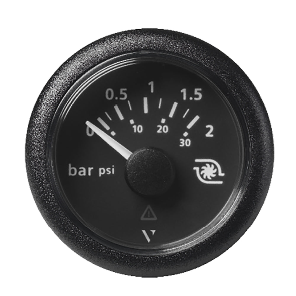 Veratron 52MM (2-1/16&quot;) ViewLine Boost Pressure Gauge 2 Bar/30 PSI - Black Dial  Round Bezel [A2C59514149]