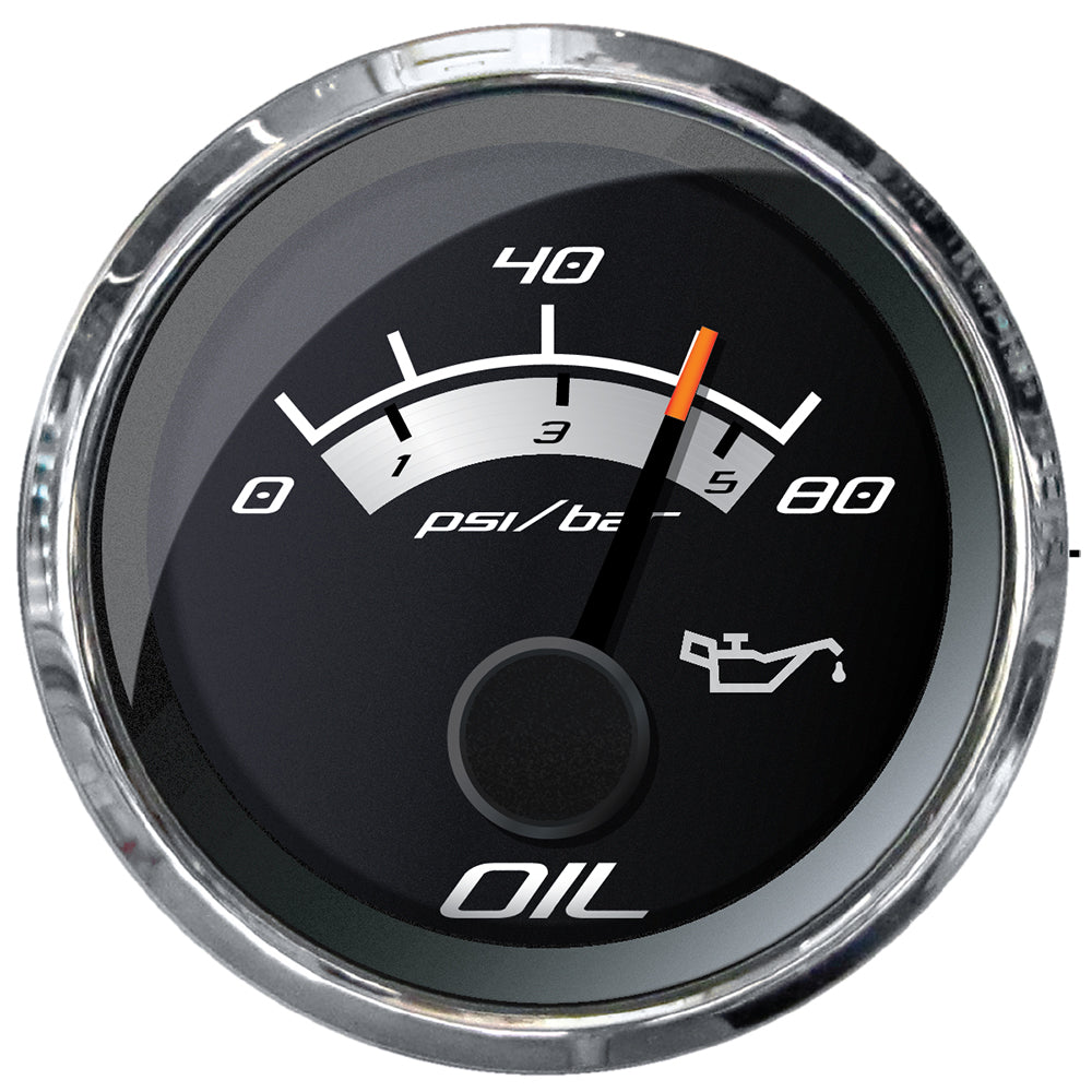 Faria Platinum 2&quot; Oil Pressure Gauge - 80 PSI [22024]