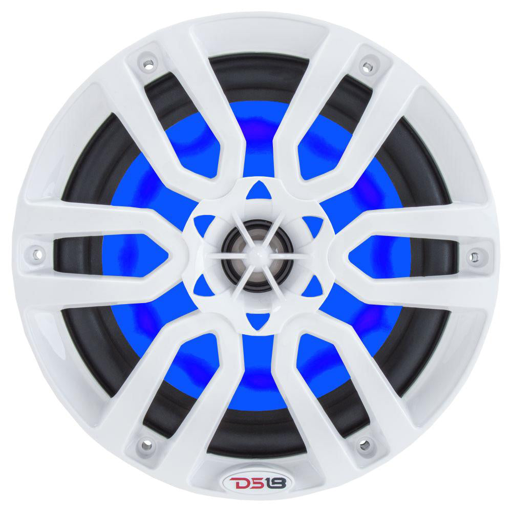 DS18 HYDRO 6.5&quot; 2-Way Marine Speakers w/RGB LED Lights 300W - White [NXL-6]