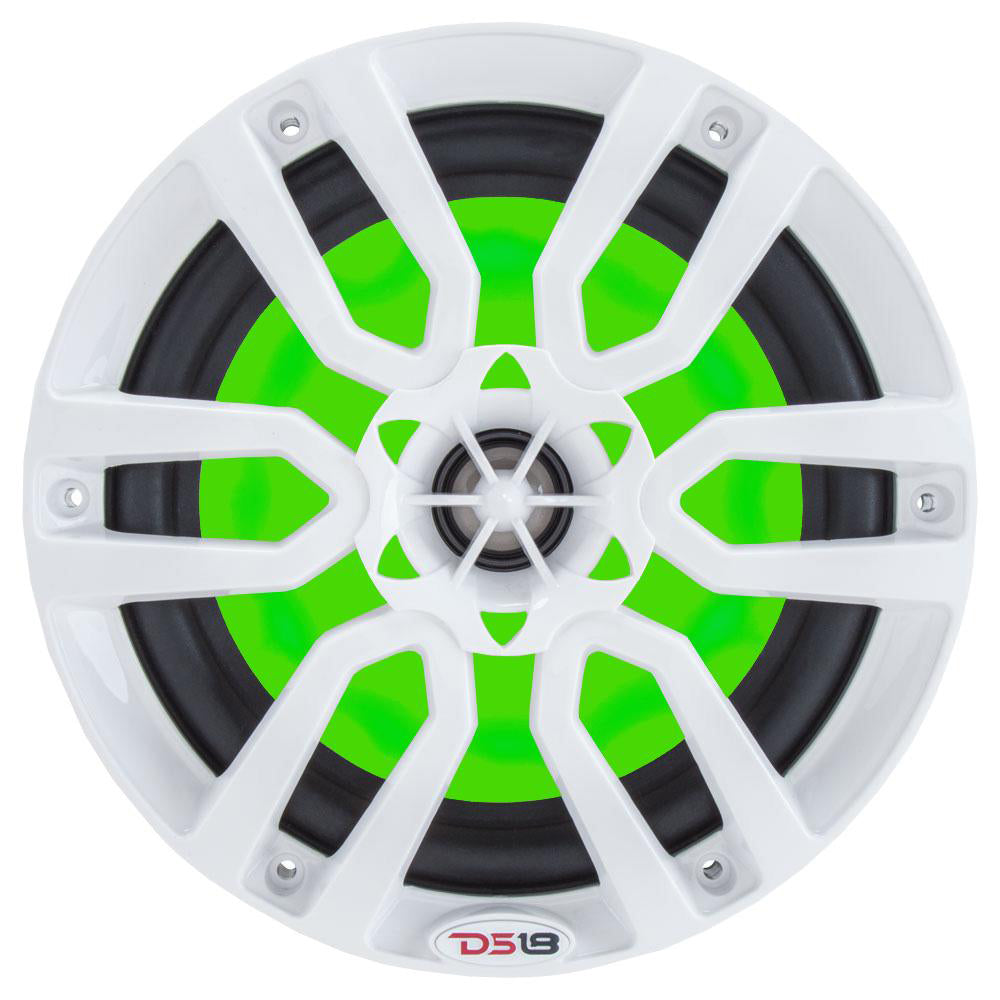 DS18 HYDRO 6.5&quot; 2-Way Marine Speakers w/RGB LED Lights 300W - White [NXL-6]