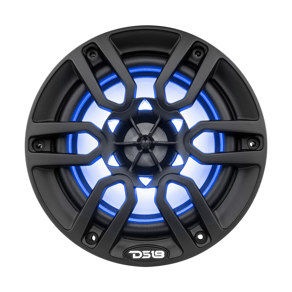 DS18 HYDRO 6.5&quot; 2-Way Marine Speakers w/RBG LED Lights 300W - Matte Black [NXL-6BK]