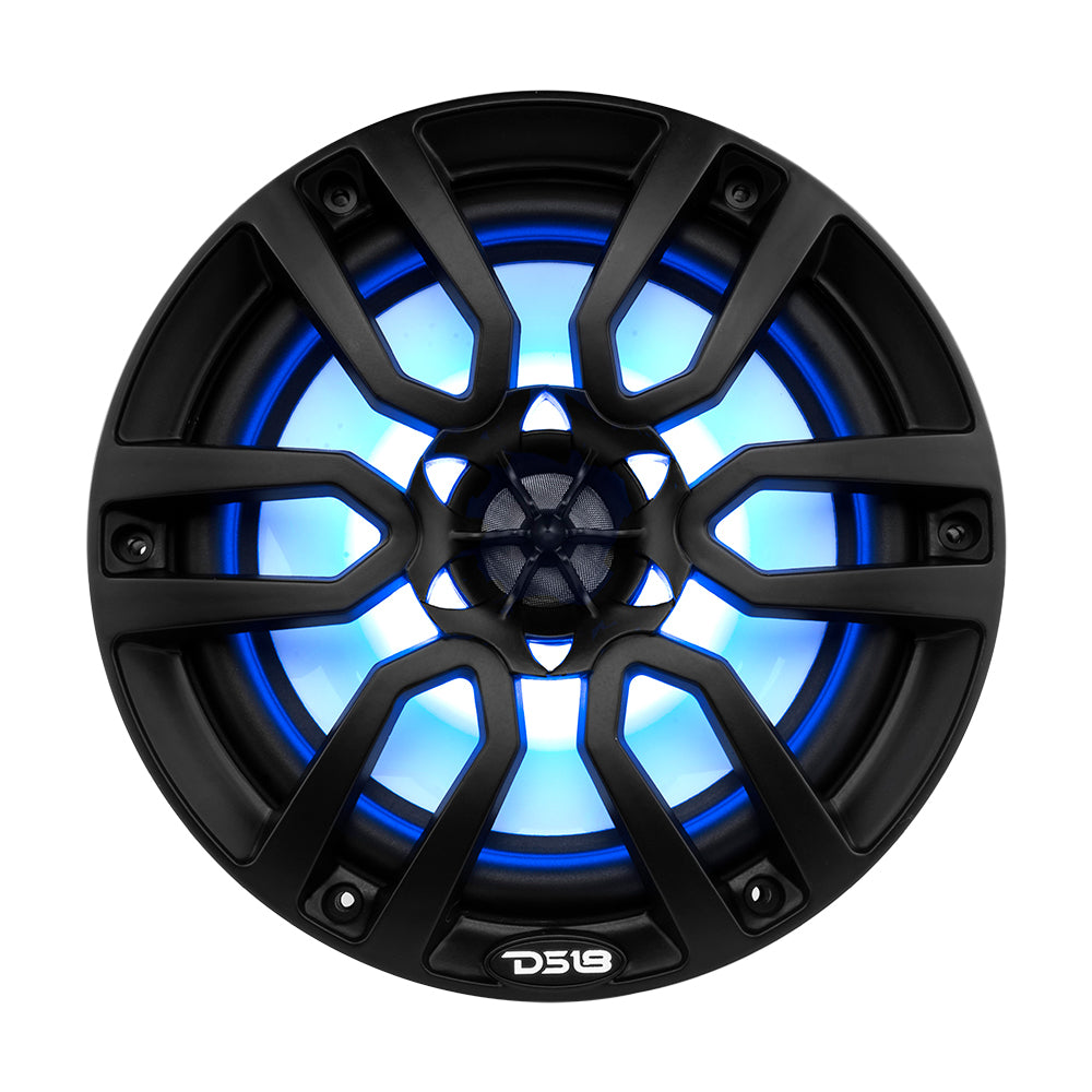 DS18 HYDRO 8&quot; 2-Way Marine Speakers w/RGB LED Lights 375W - Matte Black [NXL-8BK]