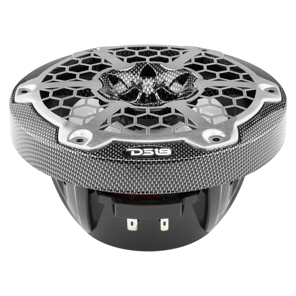 DS18 HYDRO 6.5&quot; 2-Way Marine Speakers w/RGB LED Lights 375W - Black Carbon Fiber [CF-65]