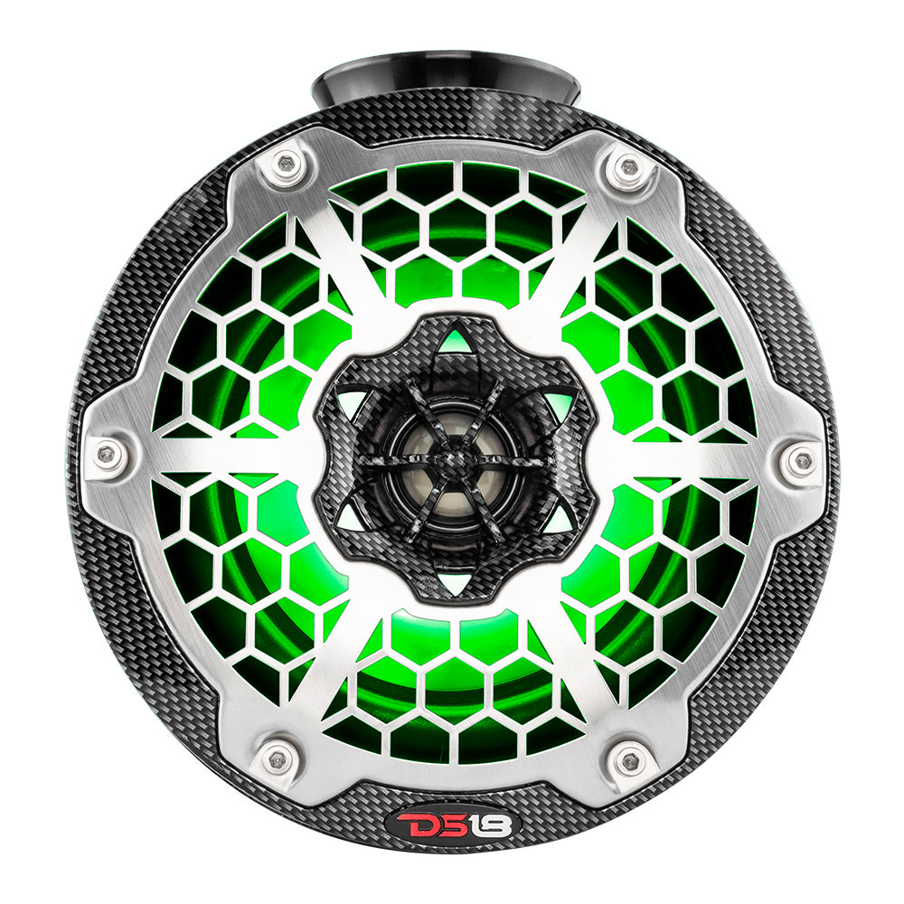 DS18 HYDRO 6.5&quot; Compact Wakeboard Pod Tower Speaker w/RGB LED Lights - 375W - Black Carbon Fiber [CF-PS6]