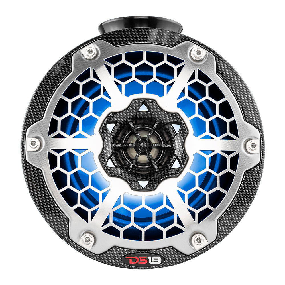 DS18 HYDRO 6.5&quot; Compact Wakeboard Pod Tower Speaker w/RGB LED Lights - 375W - Black Carbon Fiber [CF-PS6]