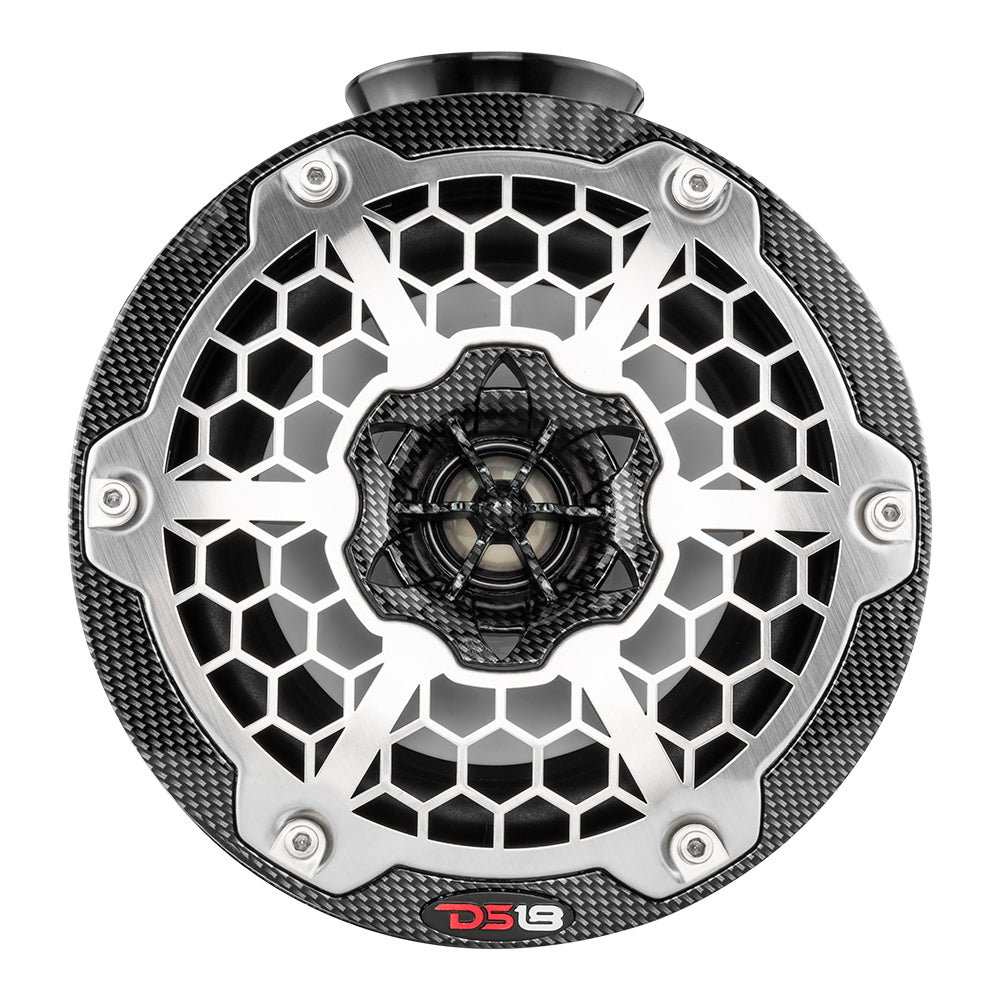 DS18 HYDRO 6.5&quot; Compact Wakeboard Pod Tower Speaker w/RGB LED Lights - 375W - Black Carbon Fiber [CF-PS6]