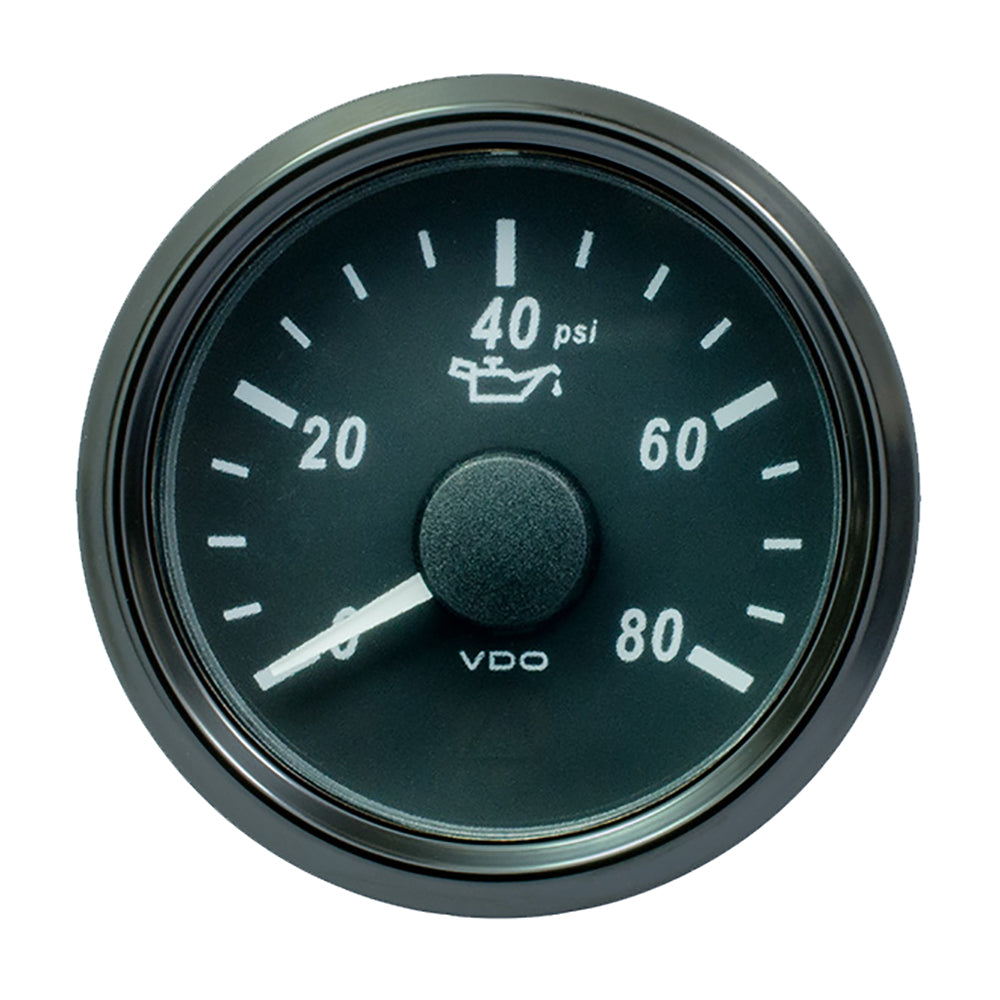 VDO SingleViu 52mm (2-1/16&quot;) Oil Pressure Gauge - 80 PSI - 0-180 Ohm [A2C3833190030]