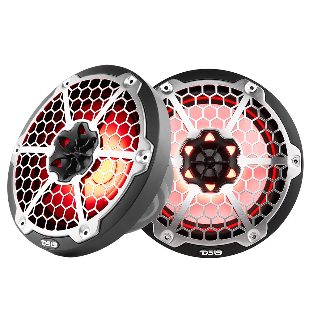 DS18 New Edition HYDRO 8&quot; 2-Way Marine Speakers w/RGB LED Lighting 375W - Black [NXL-8M/BK]