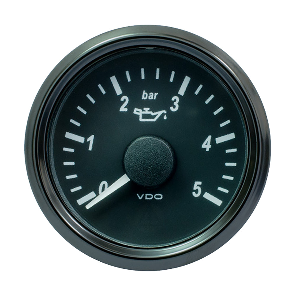 VDO SingleViu 52mm (2-1/16&quot;) Oil Pressure Gauge - 5 Bar - 0-180 Ohm [A2C3833160030]