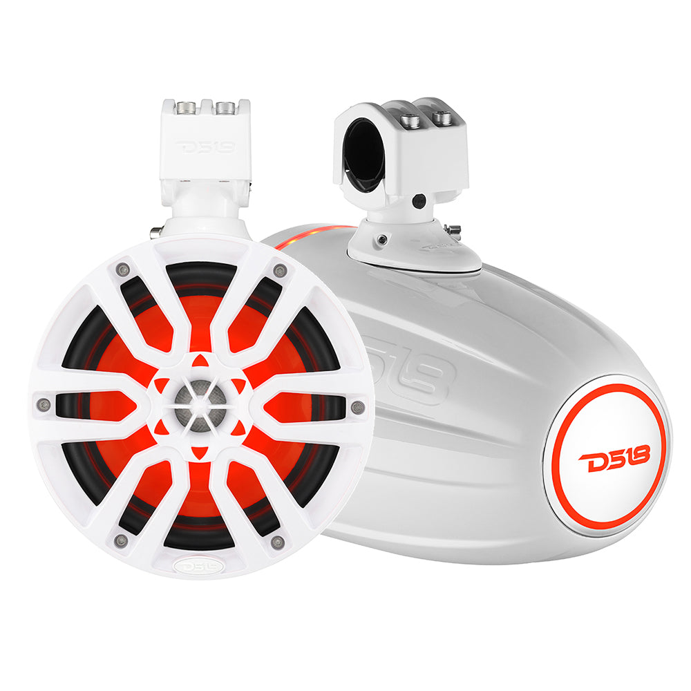 DS18 X Series HYDRO 6.5&quot; Wakeboard Pod Tower Speaker w/RGB LED Light - 300W - White [NXL-X6TP/WH]