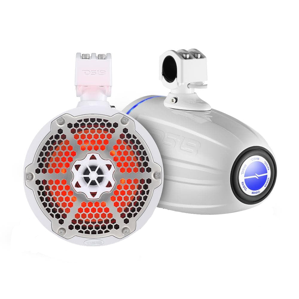 DS18 Hydro 6.5&quot; Neodymium Wakeboard Speakers with 1&quot; Driver and RGB LED Lights - 450W - White [NXL-X6TPNEO/WH]