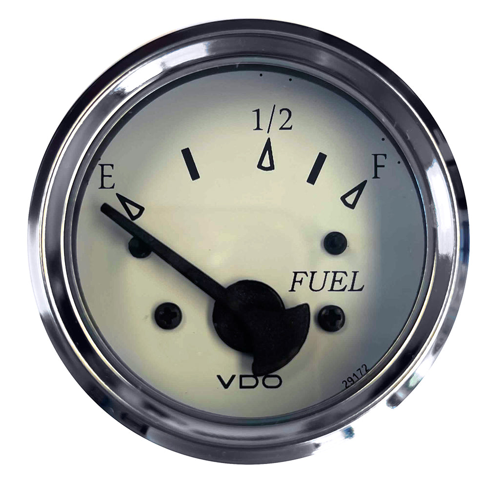 VDO Cockpit Marine 52MM (2-1/16&quot;) Fuel Level Gauge - White Dial/Chrome Bezel [301-15278]