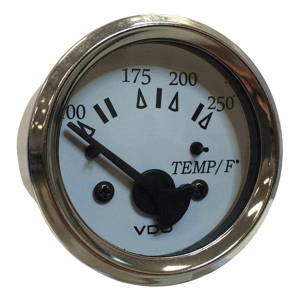 VDO Cockpit Marine 52MM (2-1/16&quot;) Water Temp. Gauge - 0-250F - White Dial/Chrome Bezel [310-15277]