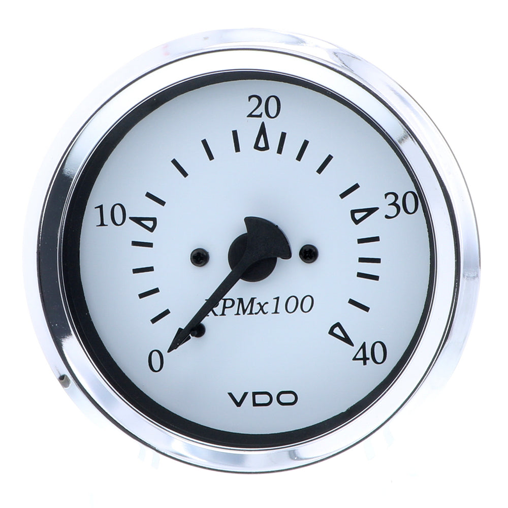 VDO Cockpit Marine 85MM (3-3/8&quot;) Diesel Tachometer - 4000 RPM - White Dial/Chrome Bezel [333-15273]