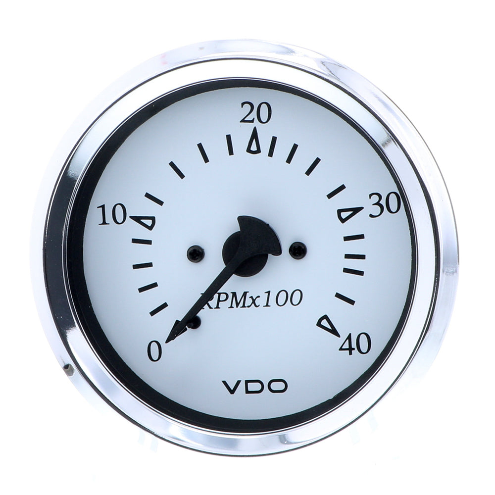 VDO Cockpit Marine 85MM (3-3/8&quot;) Diesel Tachometer - Alternator Input - White Dial/Chrome Bezel [333-15272]