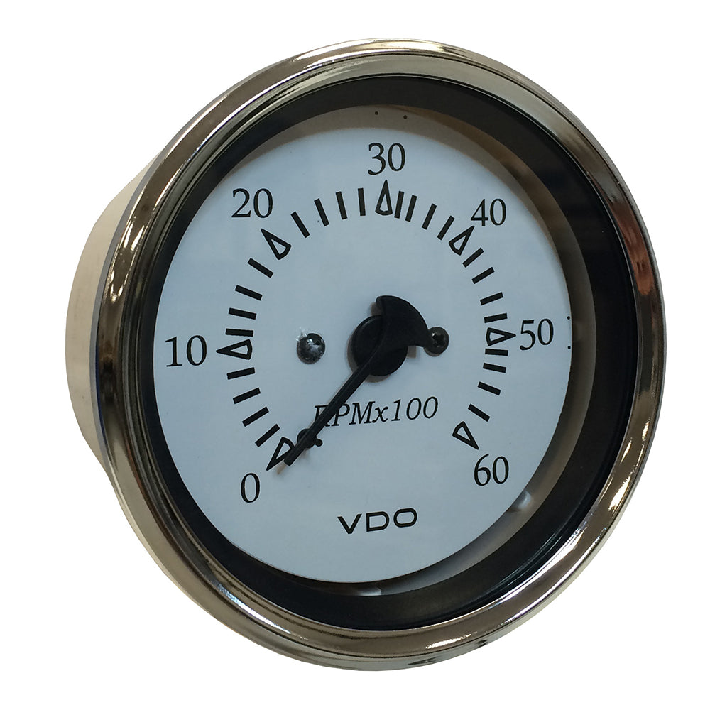 VDO Cockpit Marine 85MM (3-3/8&quot;) Sterndrive Tachometer - White Dial/Chrome Bezel [333-15274]