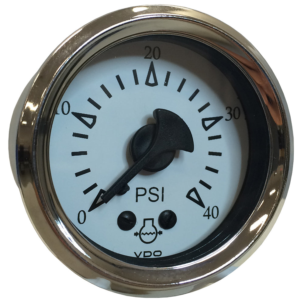 VDO Cockpit Marine 52MM (2-1/16&quot;) Mechanical Water Pressure Gauge - White Dial/Chrome Bezel [150-15283]