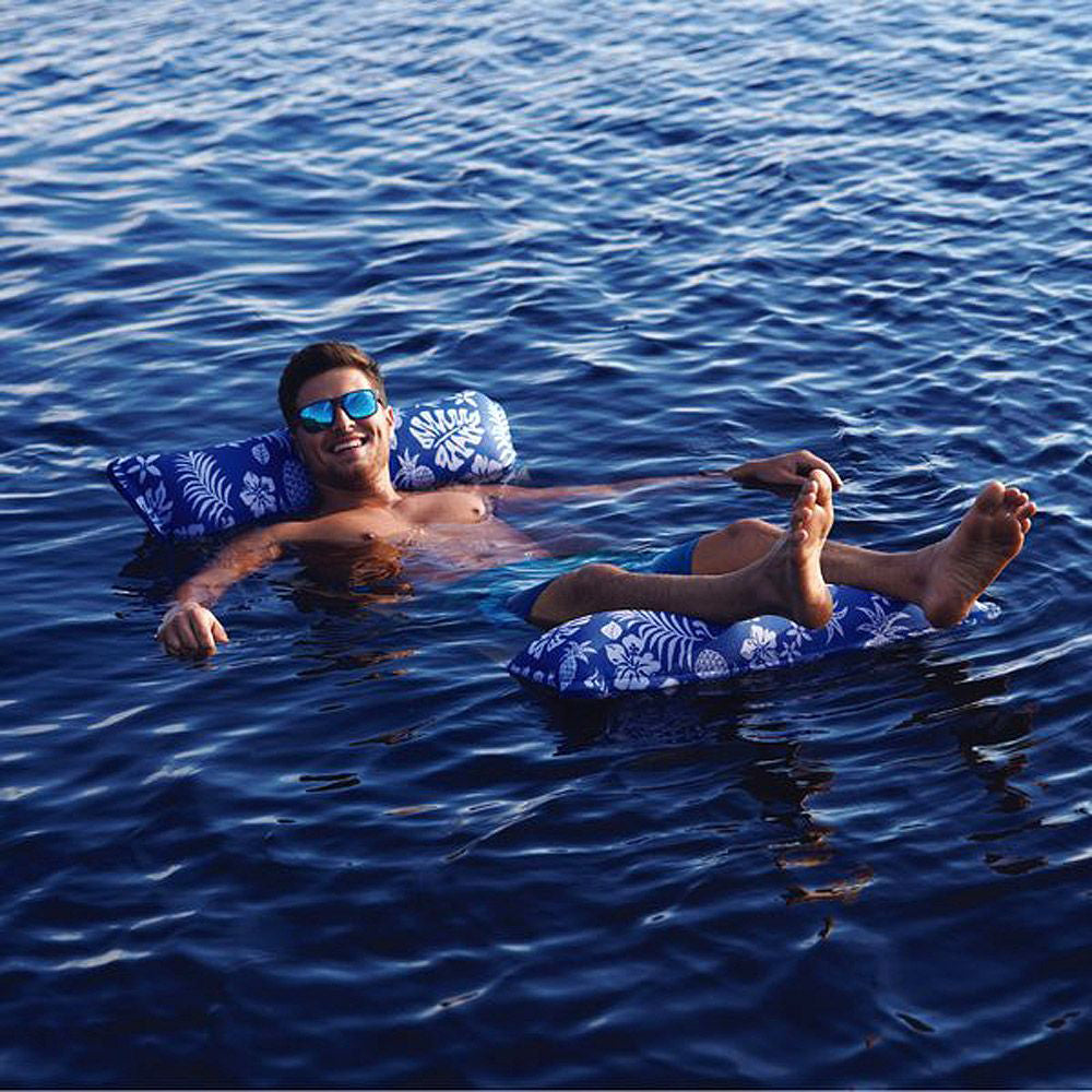 Aqua Leisure 4-In-1 Monterey Hammock Supreme XL 53&quot; x 31.5&quot; - Hibiscus Pineapple Royal Blue [APL18904S2]