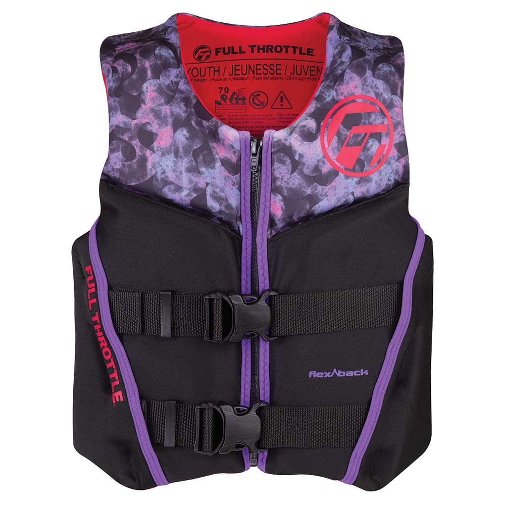 Full Throttle Youth Rapid-Dry Flex-Back Life Jacket - Pink/Black [142500-105-002-22]