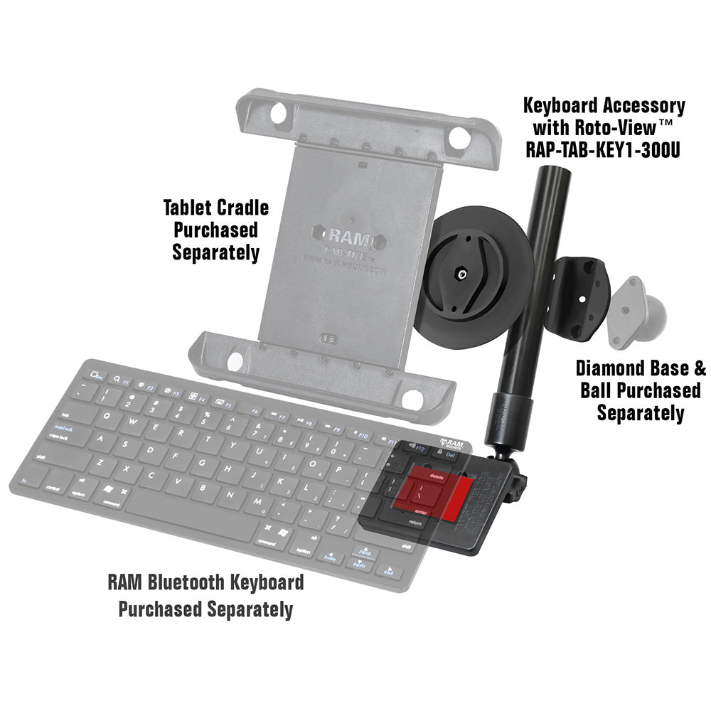 RAM Mount RAM Keyboard Accessory f/Tablets w/RAM Roto-View