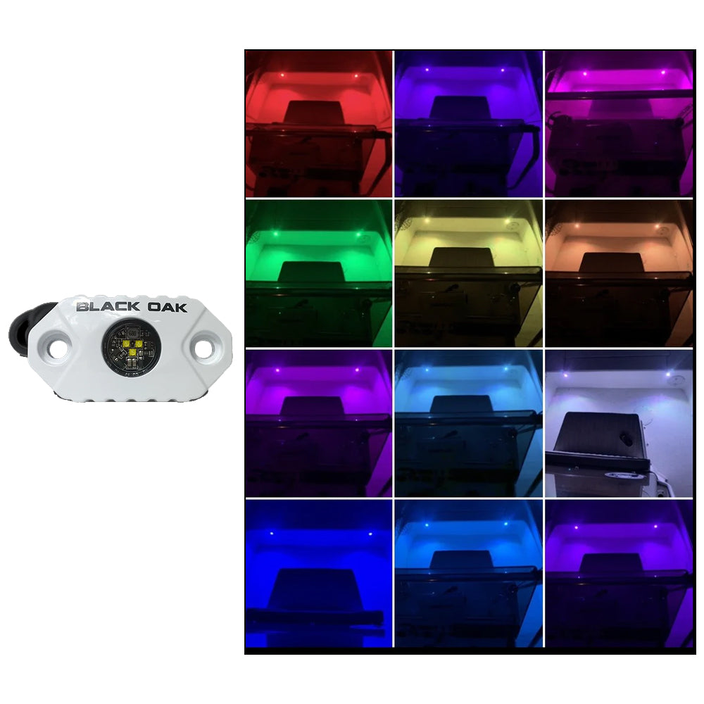Black Oak Rock Accent Light - RGB - White Housing  [MAL-RGB]