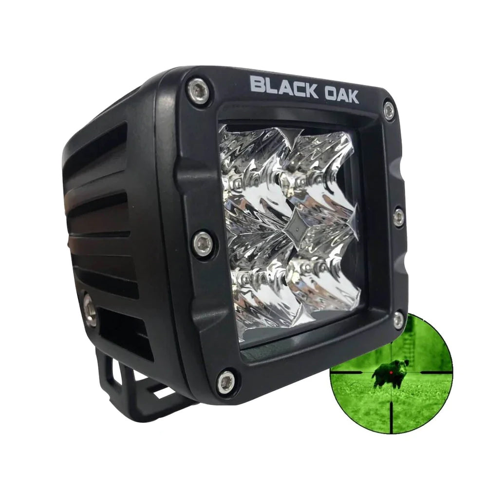 Black Oak Pro Series 3.0 2&quot; 850nm Infrared Pod Light - Flood Optics - Black Housing [2IR-POD850]