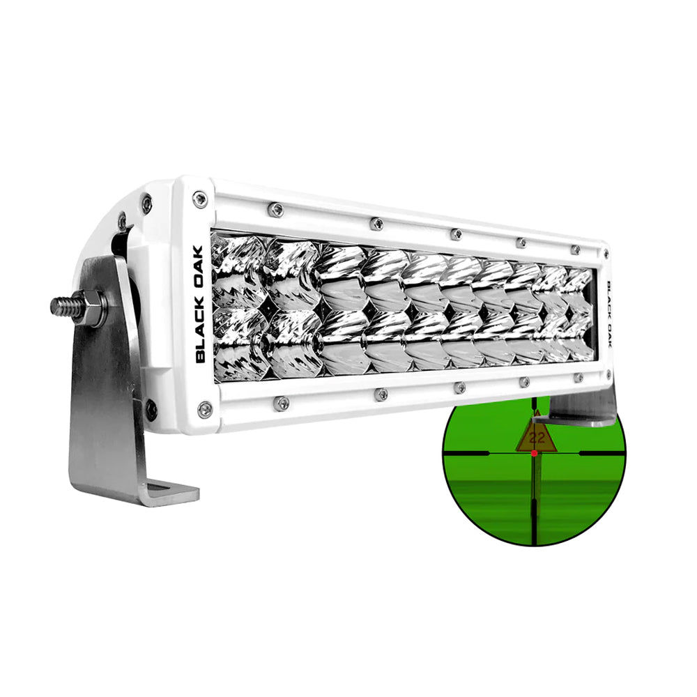 Black Oak Pro Series 3.0 10&quot; 850nm Infrared Marine LED Double Row Light Bar - Combo Optics - White Housing [10MIR-850]