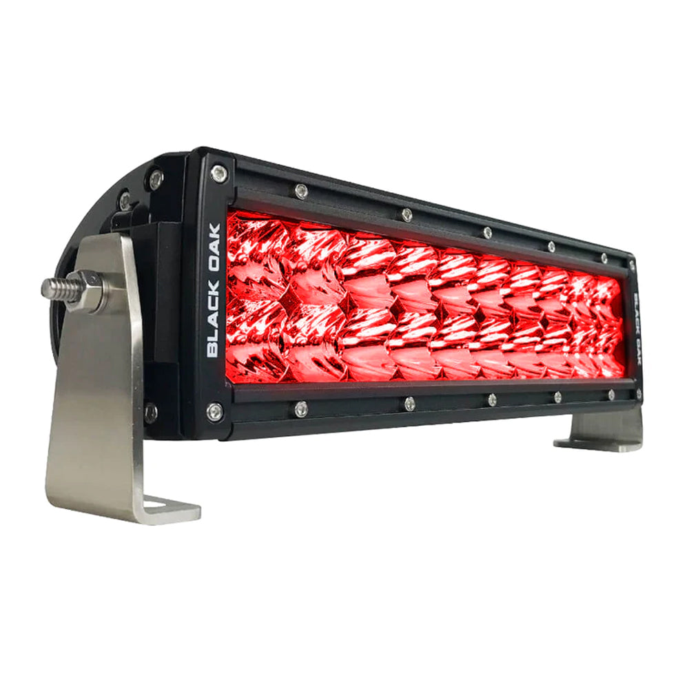 Black Oak 10&quot; Red LED Predator Hunting Light Bar - Combo Optics - Black Housing - Pro Series 3.0 [10R-D3OS]