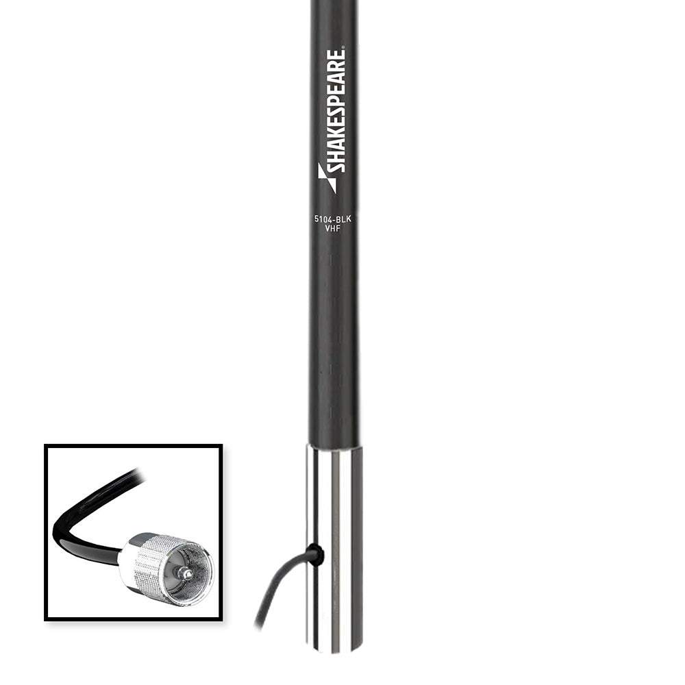 Shakespeare 5104 4 Classic VHF Antenna w/15&#39; RG-58 Cable - Black [5104-BLK]