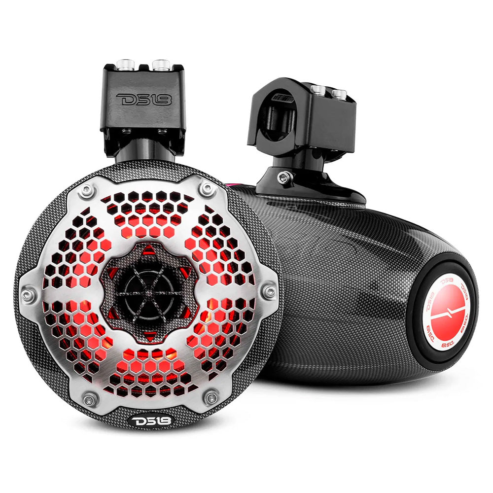 DS18 X Series HYDRO 6.5&quot; 2-Way Wakeboard Pod Tower Speakers w/1.5&quot; Compression Driver  RGB Lights - 450W - Black [CF-X6TPNEO]